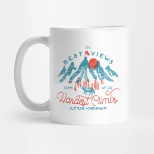 Retro Mountain Wolf Climbing Hiking Outdoors Mug